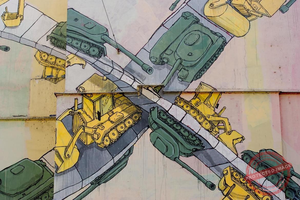 Mural czołgi Praga
