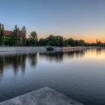 Zachód słońca nad Odrą we Wrocławiu