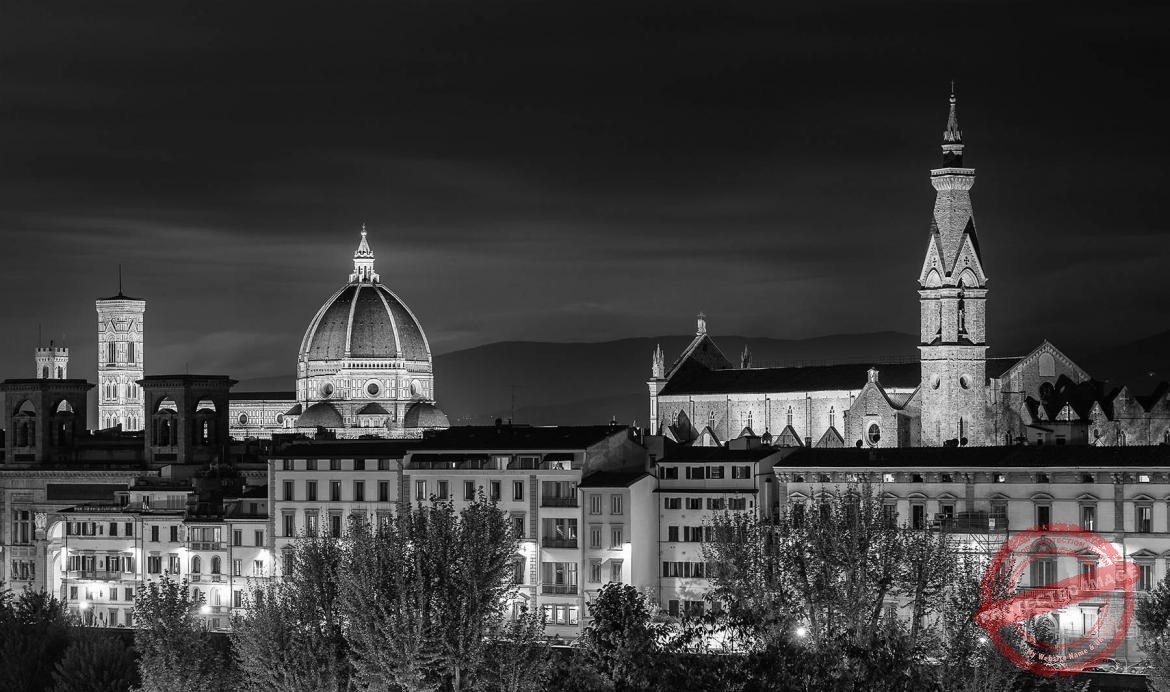 Czarno biała panorama Florencji